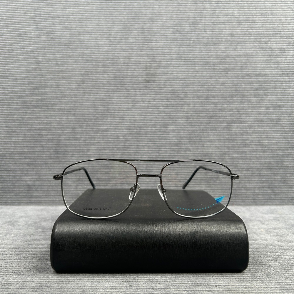 Everett EVF7009 Y2K Gunmetal Aviator Optical Eyeglasses 58-19-150